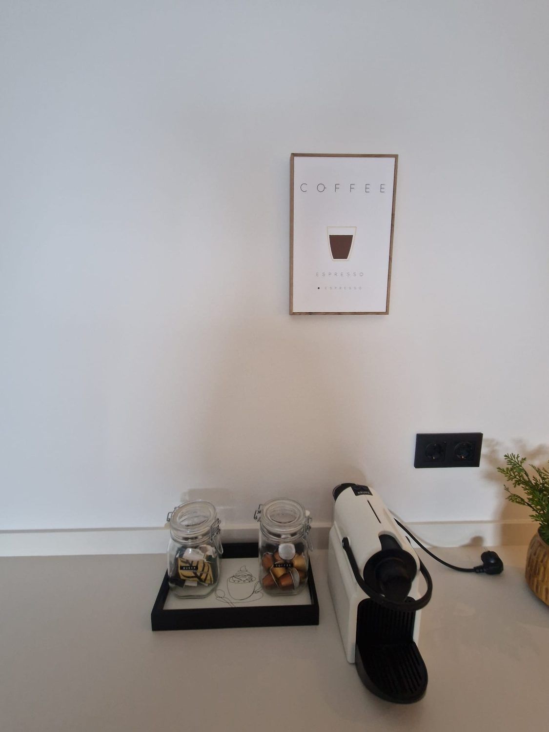 Koffiehoek met espressomachine